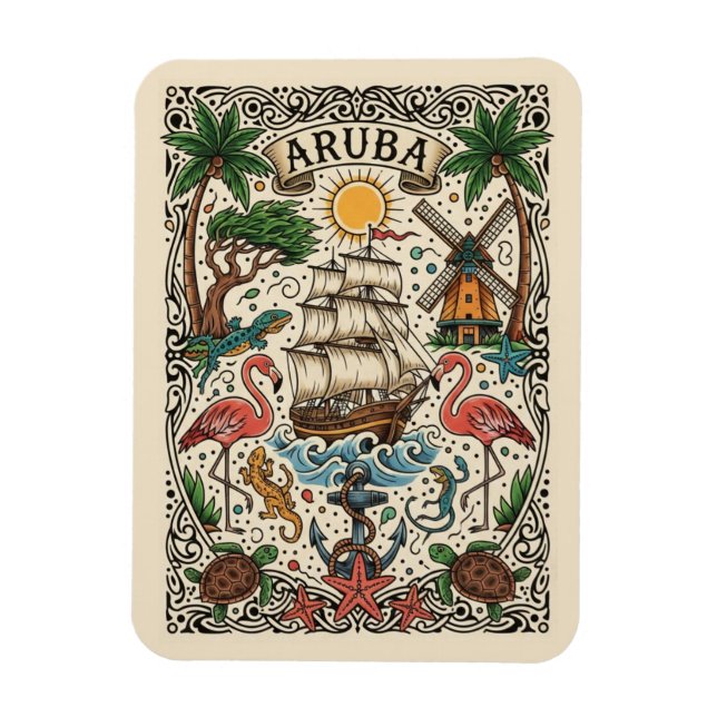 Imán Viaje a Aruba (Vertical)