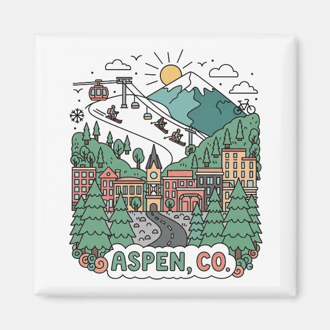 Imán Viaje a Aspen Colorado (Frente)