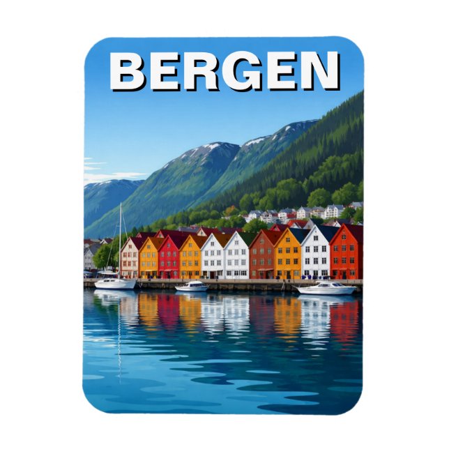 Imán Viaje a Bergen Noruega (Vertical)