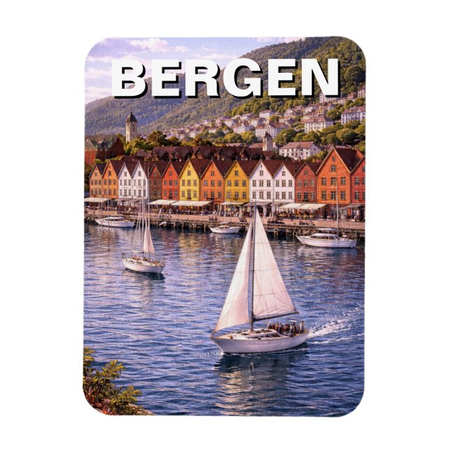 Imán Viaje a Bergen Noruega (Vertical)