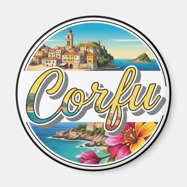 Imán Viaje a Corfú Grecia (Frente)