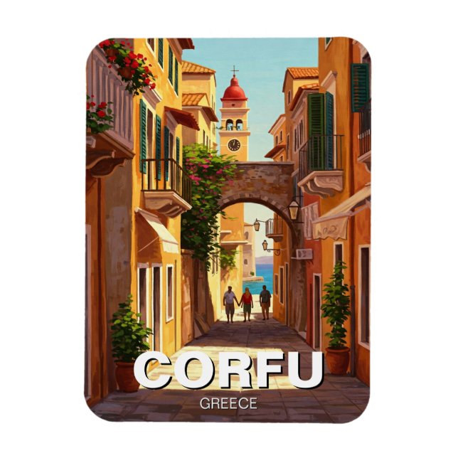 Imán Viaje a Corfú Grecia (Vertical)