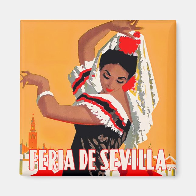 Imán Viaje a la antigua Feria de Sevilla 1959 (Frente)