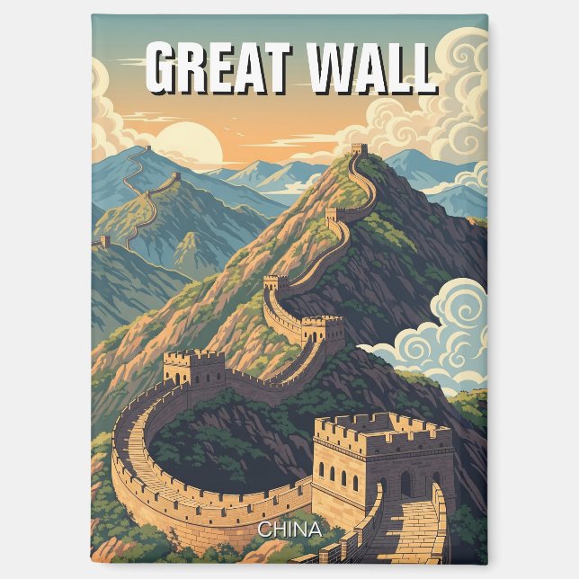 Imán Viaje a la Gran Muralla China (Anverso)