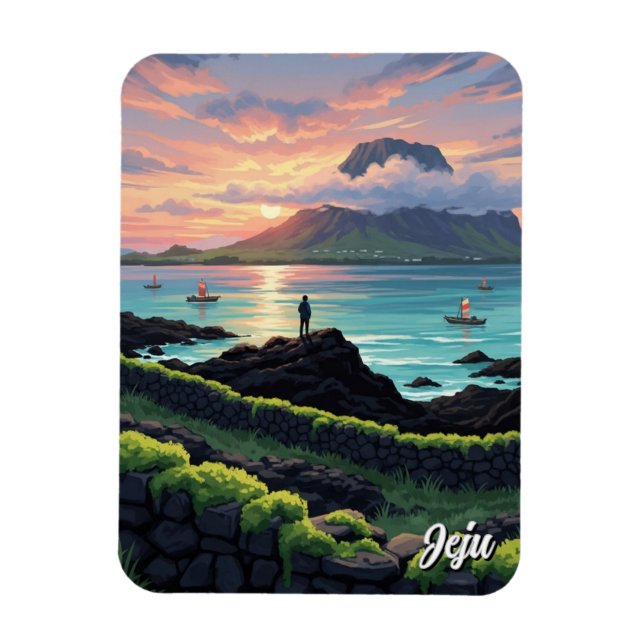 Imán Viaje a la isla de Jeju Corea del Sur (Vertical)