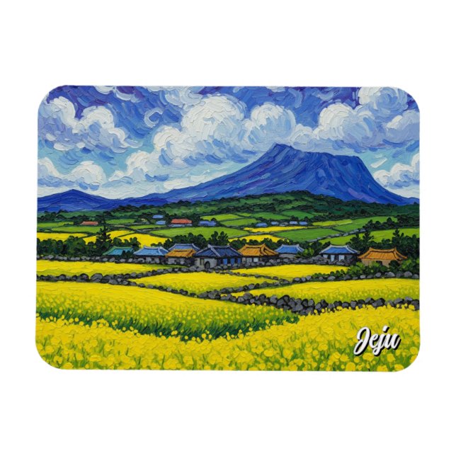 Imán Viaje a la isla de Jeju Corea del Sur (Horizontal)