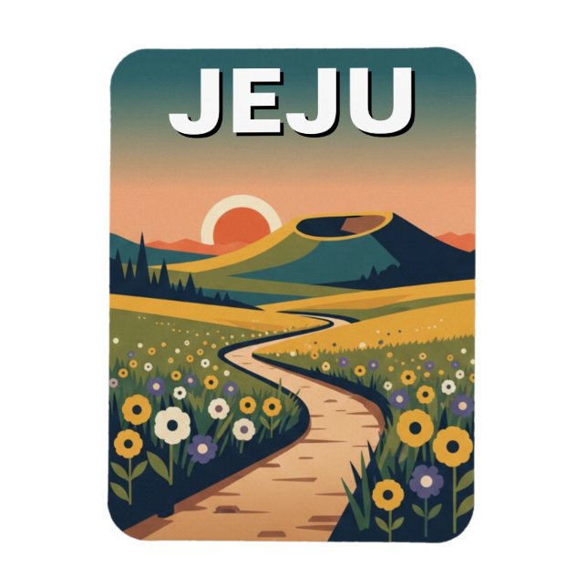 Imán Viaje a la isla de Jeju Corea del Sur (Vertical)