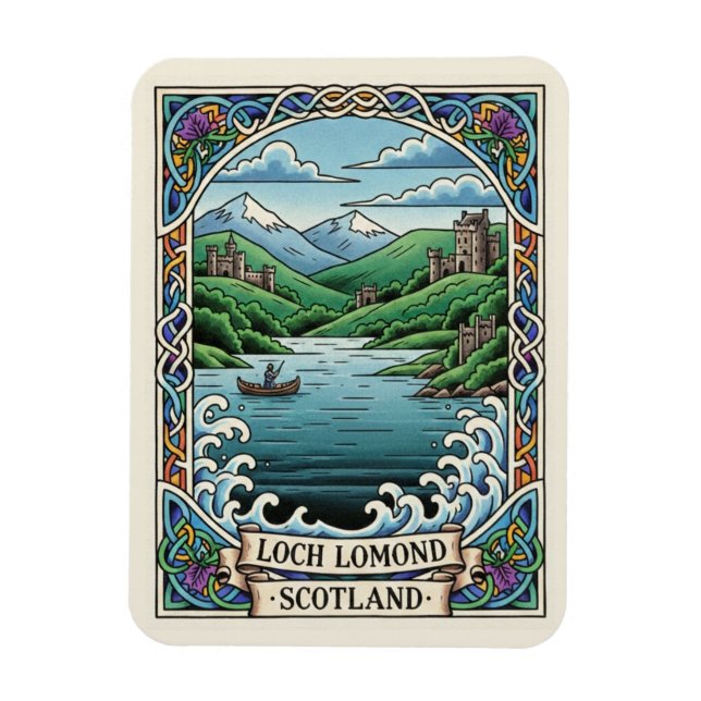 Imán Viaje a Loch Lomond Escocia (Vertical)