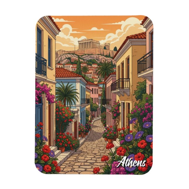 Imán Viaje a Plaka Atenas Grecia (Vertical)
