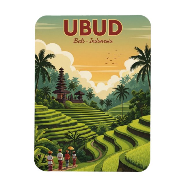 Imán Viaje a Ubud Bali Indonesia (Vertical)