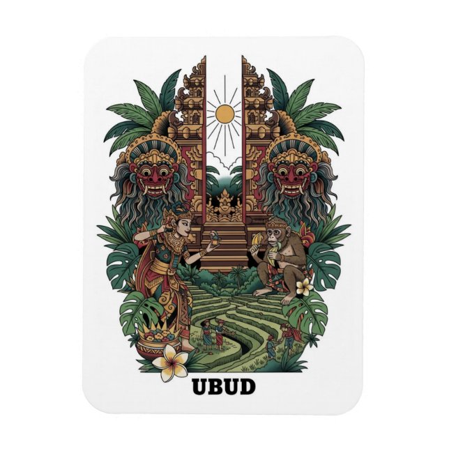 Imán Viaje a Ubud Bali Indonesia (Vertical)