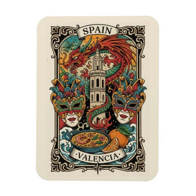 Imán Viaje a Valencia España (Vertical)