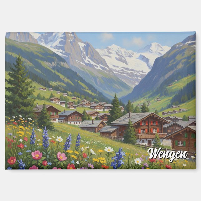 Imán Viaje a Wengen Suiza (Anverso)