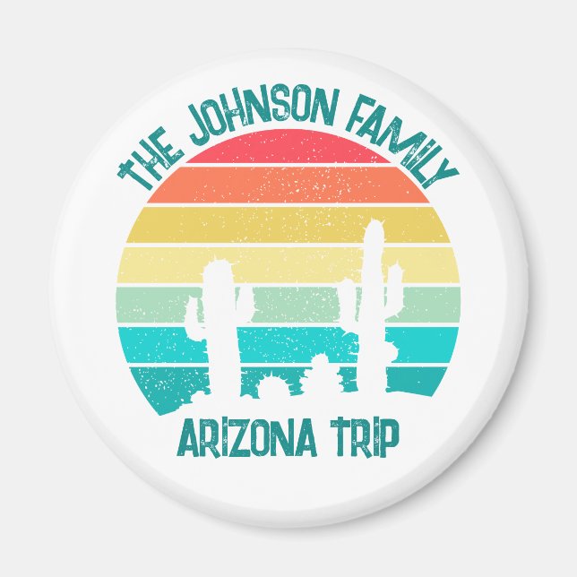 Imán Viaje al desierto de personalizado Cactus Sunset A (Frente)