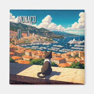 Imán Viaje al gato en Mónaco Montecarlo Europa
