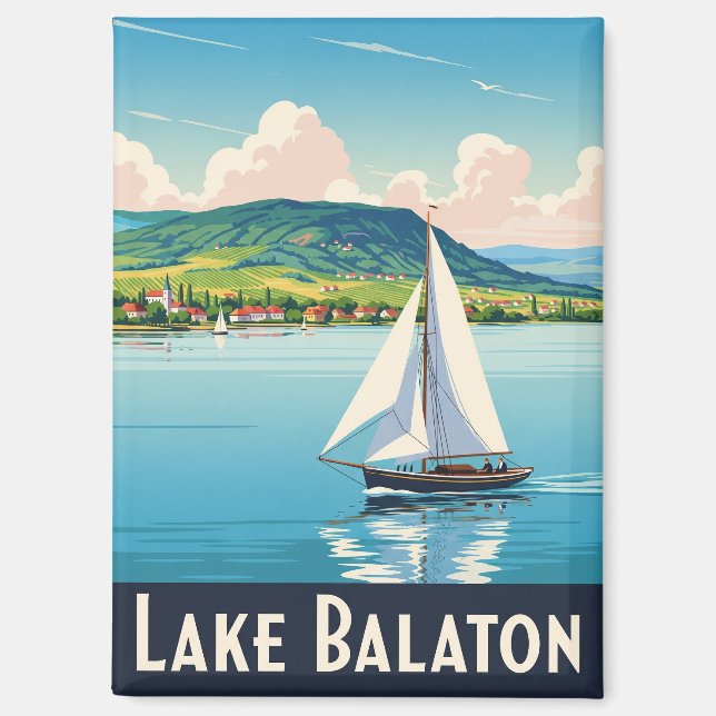 Imán Viaje al lago Balaton Hungría (Anverso)