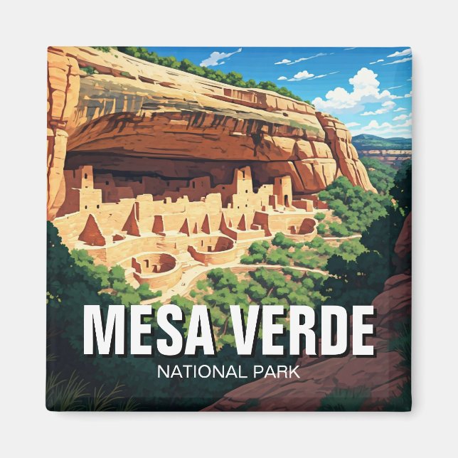 Imán Viaje al Parque Nacional de Mesa Verde (Frente)