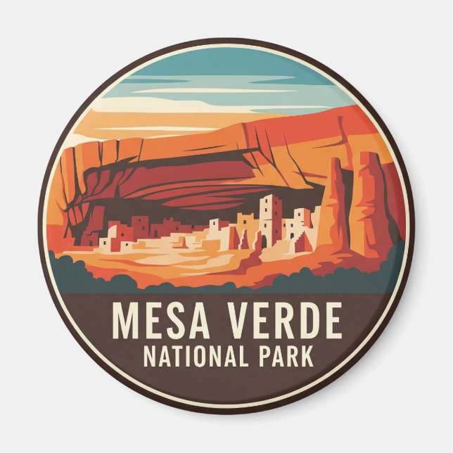 Imán Viaje al Parque Nacional de Mesa Verde (Frente)