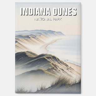 Imán Viaje al Parque Nacional Indiana Dunes Brumoso