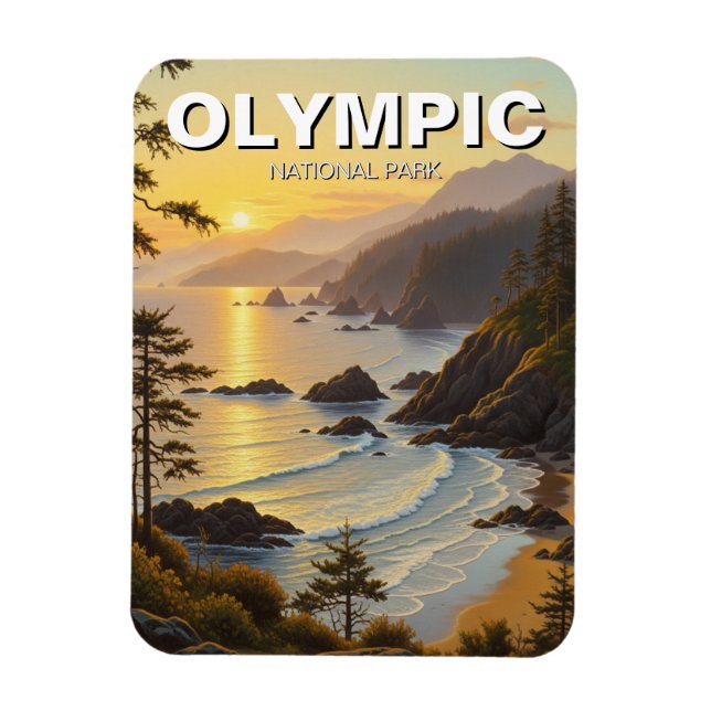 Imán viaje al parque nacional olímpico de Washington (Vertical)