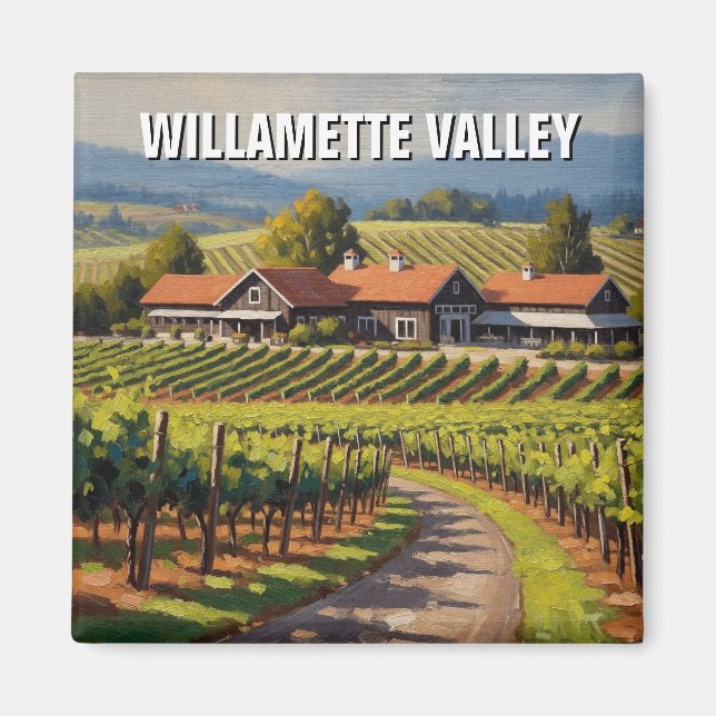 Imán Viaje al Valle de Willamette de Oregón (Frente)