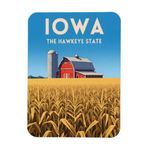 Imán Viaje Antiguo Iowa Paisaje Rural Retró Corazón de