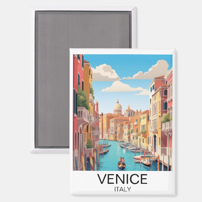 Imán Viaje artístico de Venecia de Vintage (Anverso/Reverso)