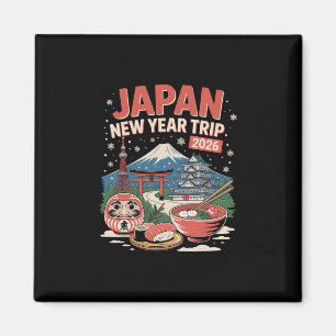 Imán Viaje de Año Nuevo a Japón 2026 Invierno Fuji Toki