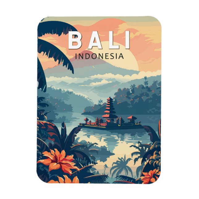 Imán Viaje de arte de Bali en Indonesia (Vertical)