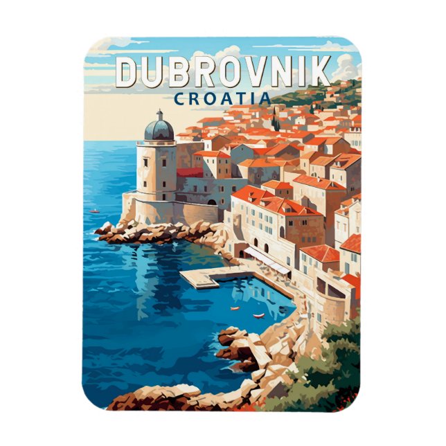 Imán Viaje de arte de Dubrovnik Croacia (Vertical)