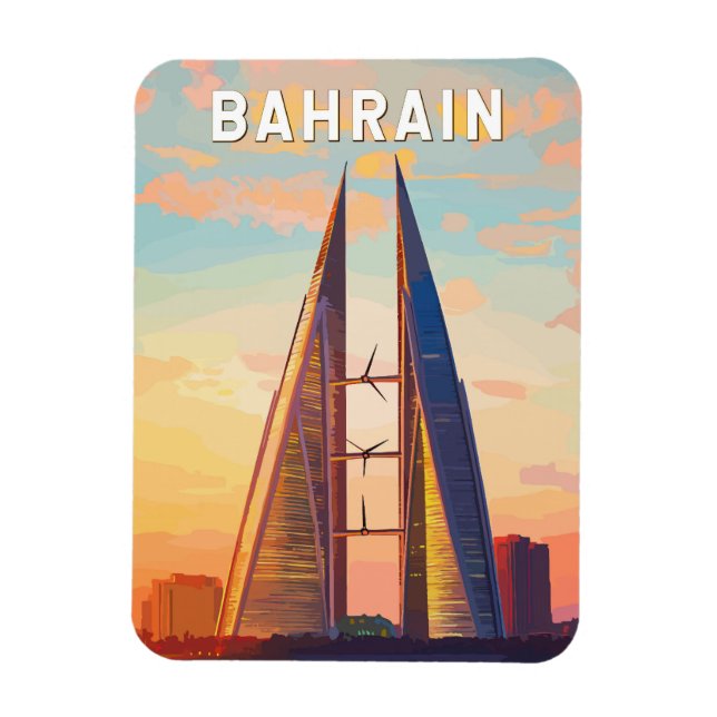 Imán Viaje de arte de Ilustracion en Bahréin (Vertical)