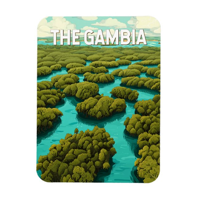 Imán Viaje de arte de Ilustracion en Gambia (Vertical)