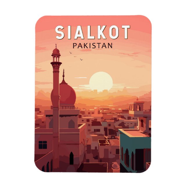 Imán Viaje de arte de Sialkot Pakistan (Vertical)