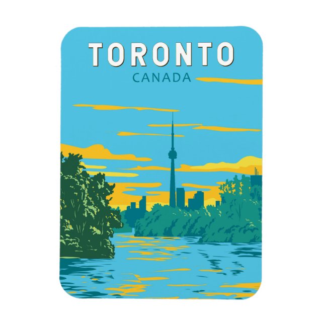 Imán Viaje de arte de Toronto Canadá (Vertical)