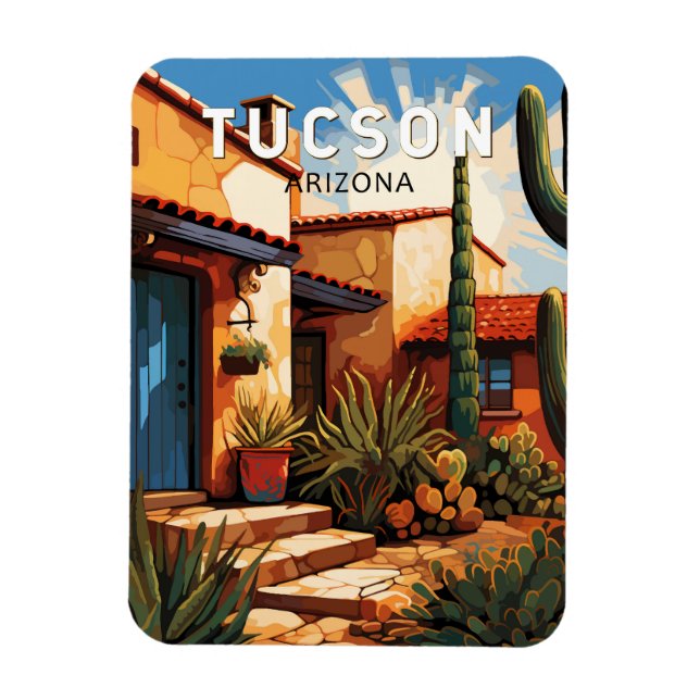 Imán Viaje de arte de Tucson Arizona (Vertical)
