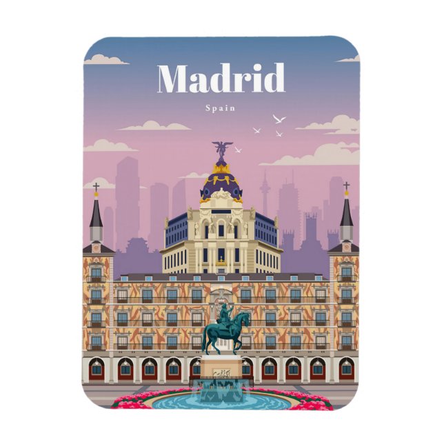 Imán Viaje De Arte Viajero A Madrid España (Vertical)
