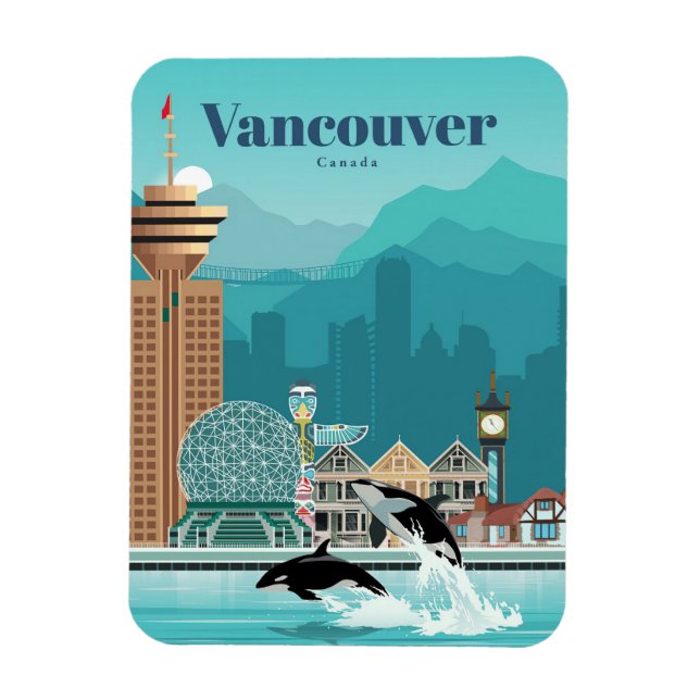 Imán Viaje De Arte Viajero A Vancouver (Vertical)