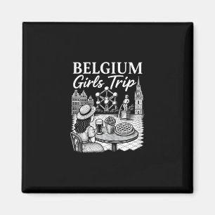 Imán Viaje de chicas a Bélgica Ciudad belga Viaje Chica