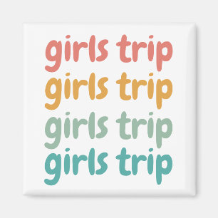 Imán Viaje de chicas Chicas retro lindo fin de semana d