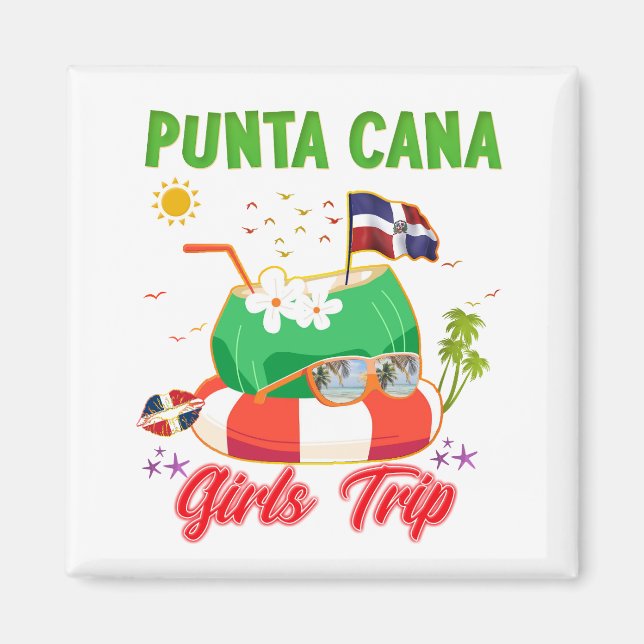 Imán Viaje de Chicas de Punta Cana República Dominicana (Frente)