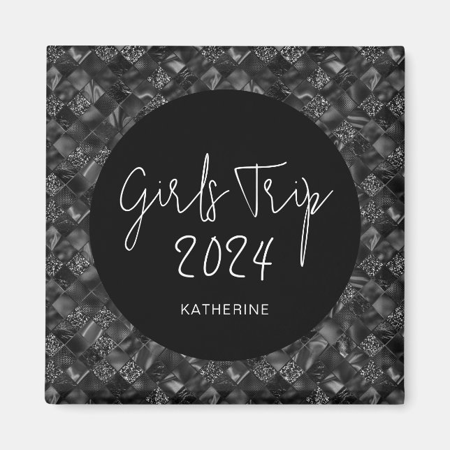 Imán Viaje de chicas elegante personalizado con lámina  (Frente)