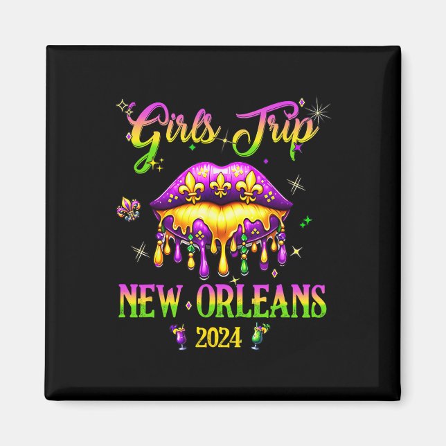 Imán Viaje de chicas Nueva Orleans 2024 Mardi Gras Mask (Frente)