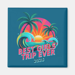 Imán Viaje de chicas vintage 2026 vacaciones crucero va