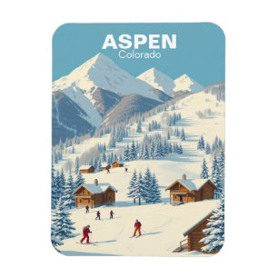 Imán Viaje de Colorado en Vintage Aspen Skip
