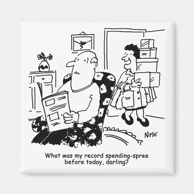 Imán Viaje de compras. Gasto de registro. Sobreviviendo (Frente)