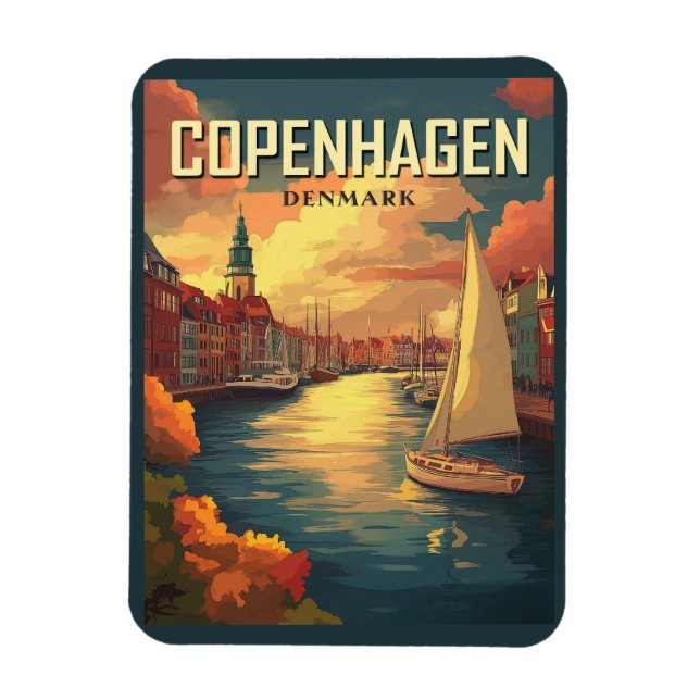 Imán Viaje de Copenhague Dinamarca (Vertical)