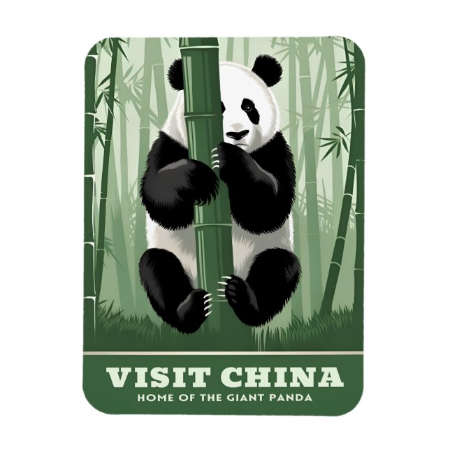 Imán Viaje de cosecha China Panda Wildlife Nature Retro (Vertical)