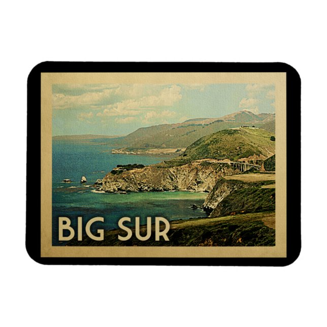 Imán Viaje de cosecha de vinos Big Sur Magnet Californi (Horizontal)