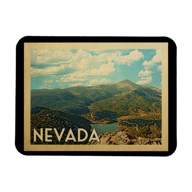 Imán Viaje de época del estado de Nevada (Horizontal)
