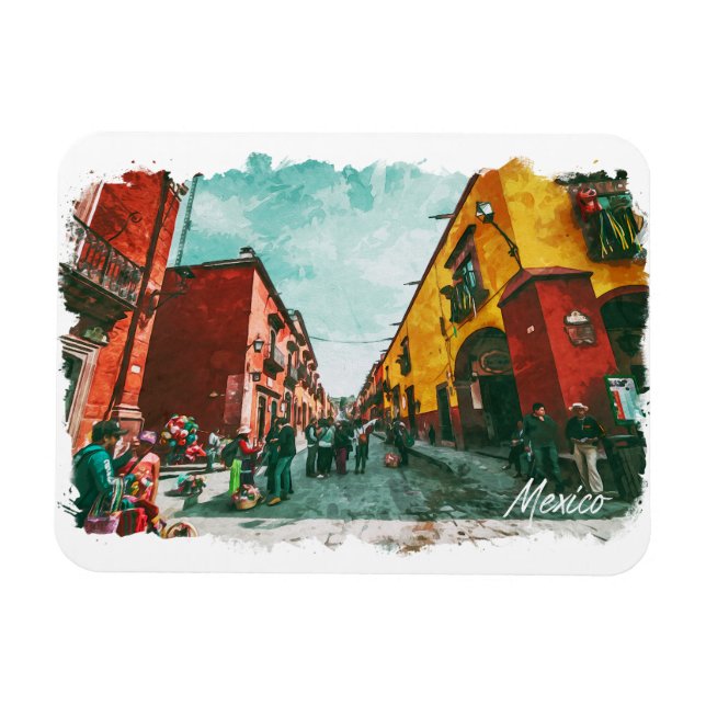Imán Viaje de época retro CDMX en Ciudad de México (Horizontal)